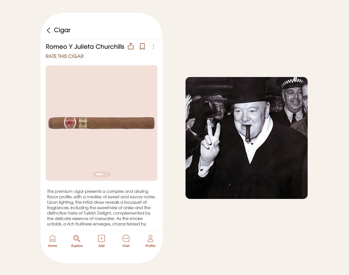 Winston Churchill with his signature cigar