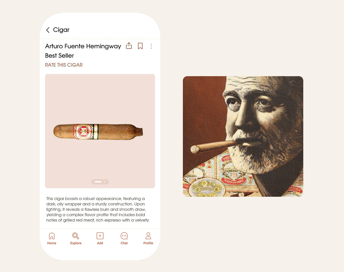 Ernest Hemingway smoking a cigar