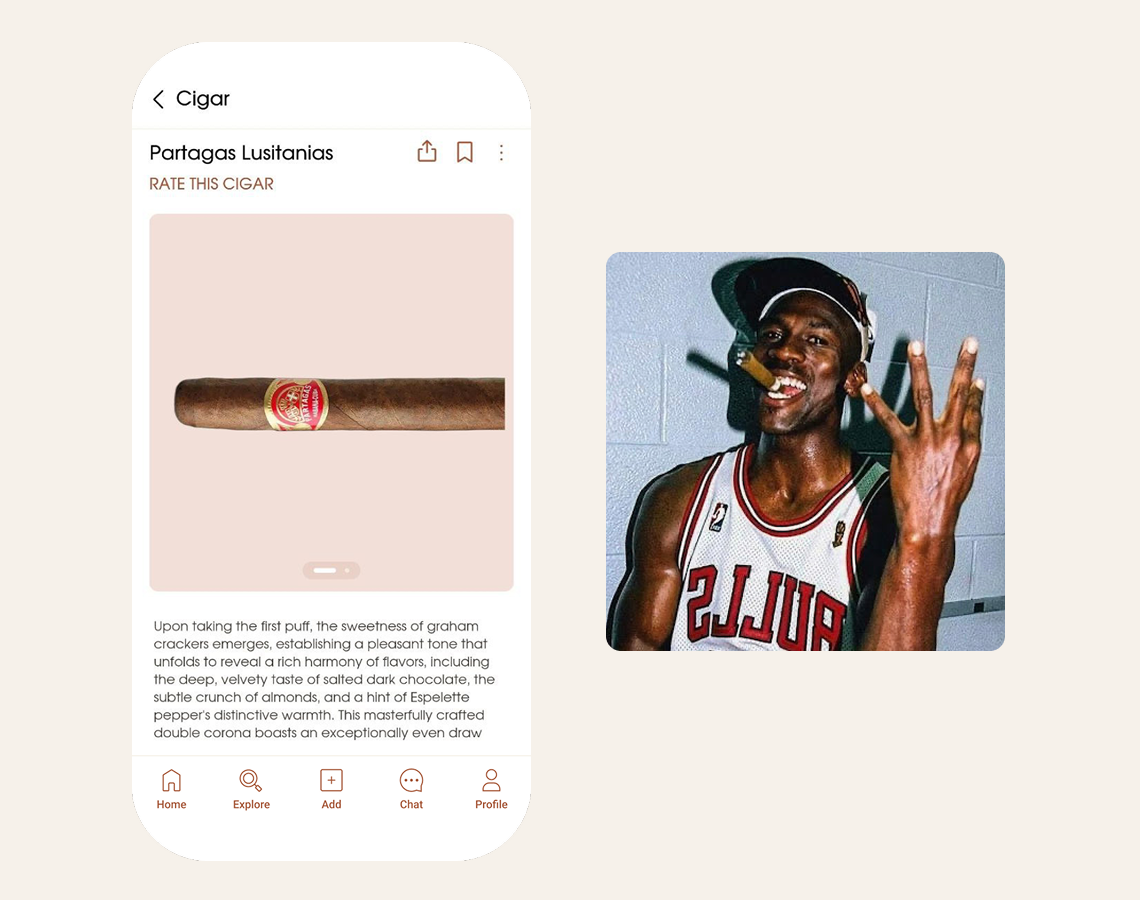 Michael Jordan enjoying a cigar