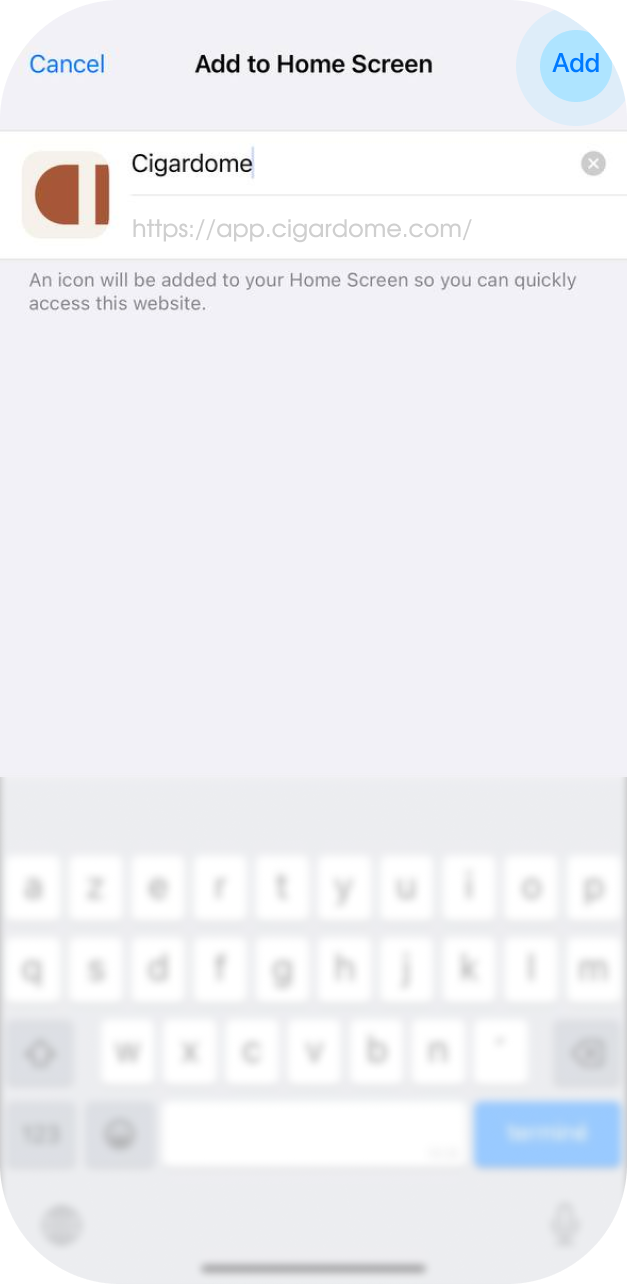 Confirm Add to Home Screen